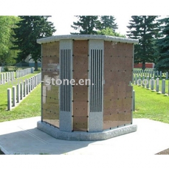Natural Red Granite Stone Cemetery Round Niches Project Columbarium 