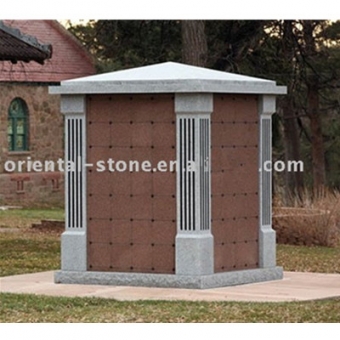 Natural Red Granite Stone Cemetery Round Niches Columbarium 