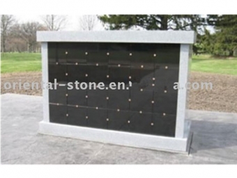Natural Granite Shanxi Black Stone Cemetery 24 Niches Project Columbarium 