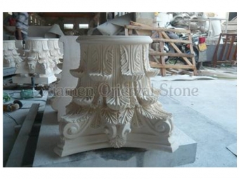 Honed surface Carving Garden Pillar Base