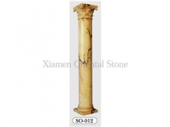 Natural Yellow Marble Stone Interior Decorative Column for sale 